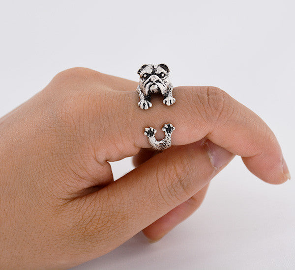Cute Handmade English Bulldog Ring