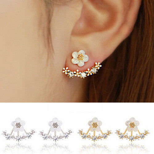 Crystal Stud Earrings Fashion Flower Earrings