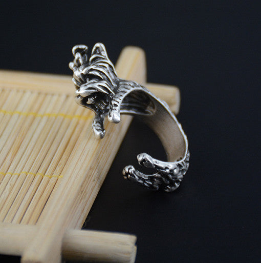 Vintage Silver Yorkshire Terrier Wrap Ring