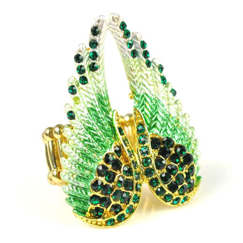 Exclusive Design Steampunk Austrian Rhinestone Fashion Angel Wing Ring Excellent Quality  (3 colors to chose from)