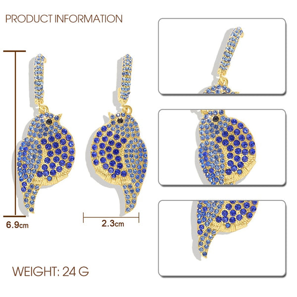 JShine Multi color Crystal Rhinestone Drop Earrings Metal Enamel Bee Parrot Fruit Dangle Statement Earring Women Fashion Jewelry