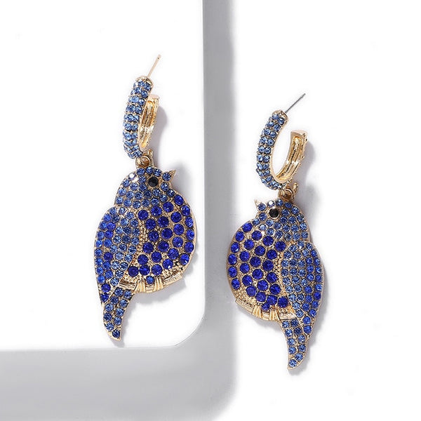 JShine Multi color Crystal Rhinestone Drop Earrings Metal Enamel Bee Parrot Fruit Dangle Statement Earring Women Fashion Jewelry