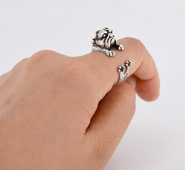 Cute Handmade English Bulldog Ring