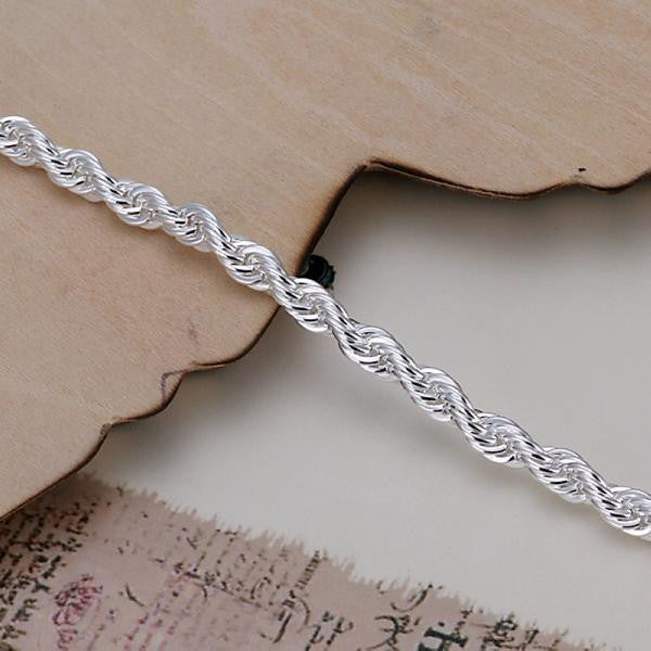 Beautiful Elegant Charm Rope Lovely Bracelet Silver Plated