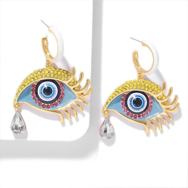 JShine Multi color Crystal Rhinestone Drop Earrings Metal Enamel Bee Parrot Fruit Dangle Statement Earring Women Fashion Jewelry