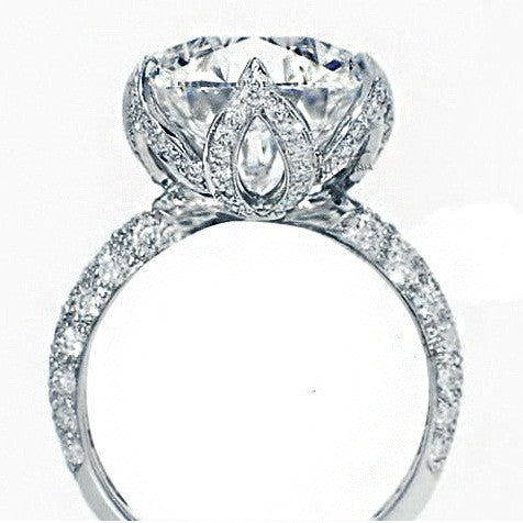 3 Carat Flower Shaped Simulated Diamond Ring,Solid 925 Silver